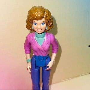 Vintage Fashion Doll in Pink and Blue Outfit